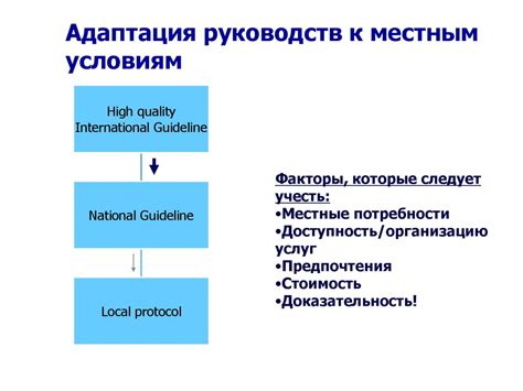 Адаптация к местным алгоритмам и требованиям
