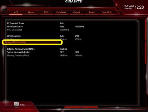 Активация виртуализации nested vt-x в настройках Virtualbox