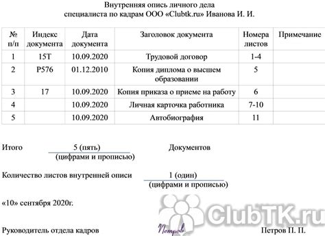 Безопасное хранение личного дела
