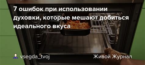 Важные моменты при использовании духовки и предотвращении проблем