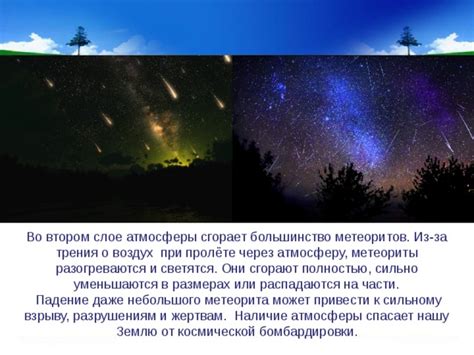 Влияние атмосферы на падение метеоритов