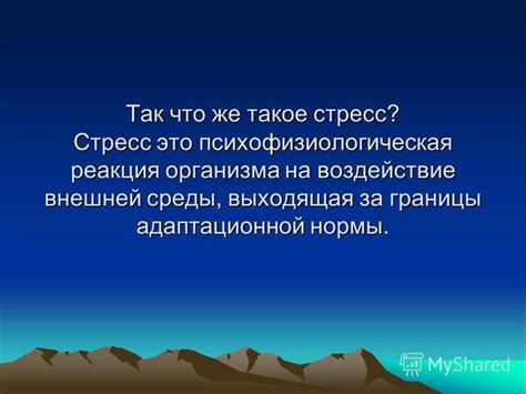 Воздействие внешней среды и стресс