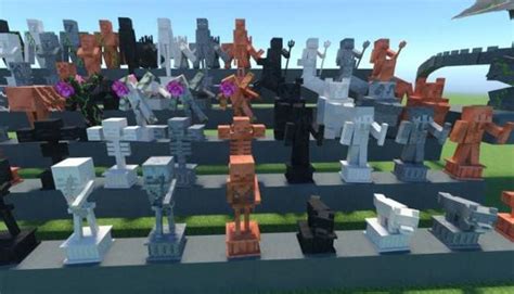Выбор вида статуи в Minecraft