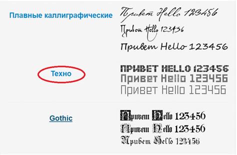 Выбор понравившегося шрифта
