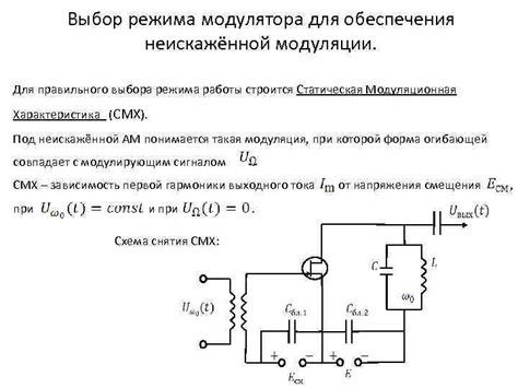 Выбор режима работы модулятора