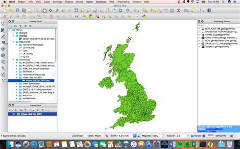 Выбор системы координат в QGIS