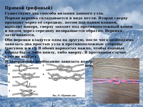 Выбор способа вязания узла