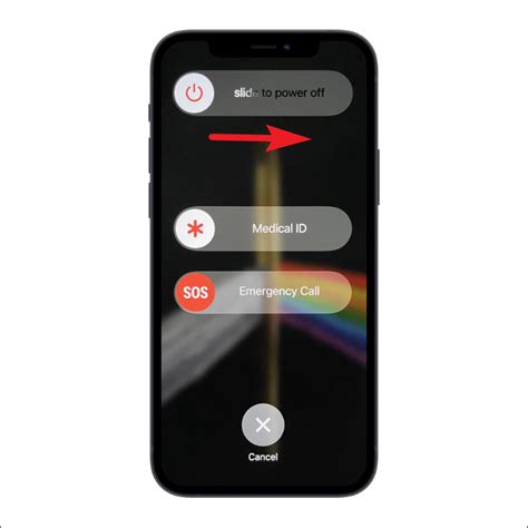 Выключение iPhone 14 через настройки
