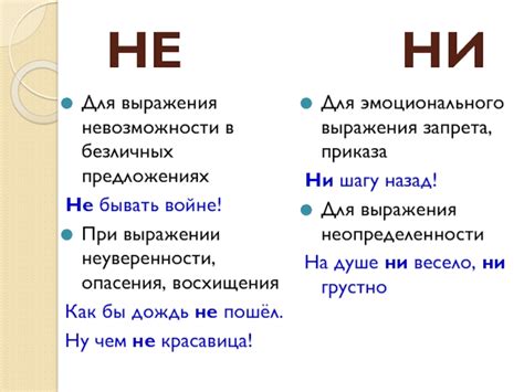 Выражения для выражения невозможности