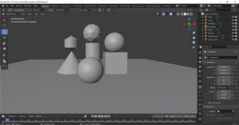 Добавление фигуры в проект Blender