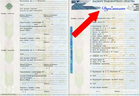 Дополнительная информация о дубликате ПТС