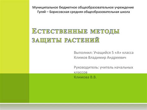 Естественные методы устранения