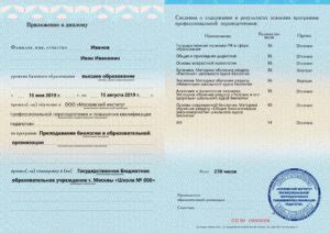 Зависимость номера приложения от номера диплома