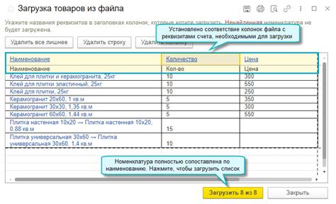 Загрузка списка товаров