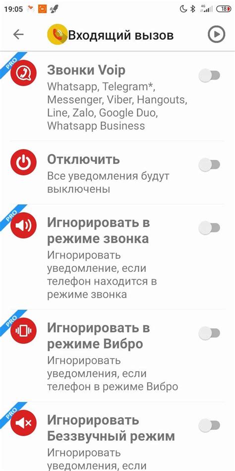 Игнорирование уведомлений