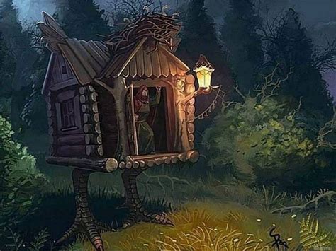 Избушка на курьих ножках и баба Яга: инструкция и шаги