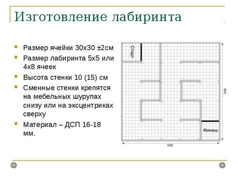 Изготовление основы лабиринта