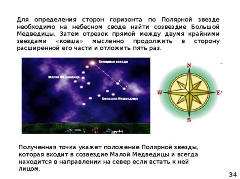Изучение Полярной звезды для определения северного направления