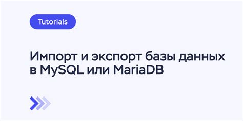 Импорт базы данных в MySQL
