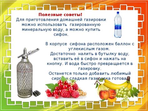 Ингредиенты для приготовления домашней газировки