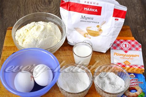 Ингредиенты для творожных булочек