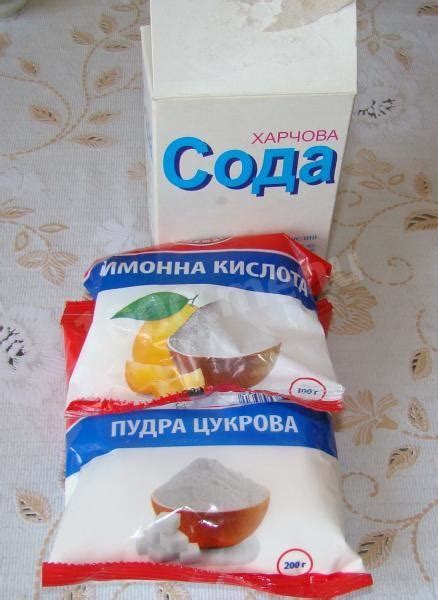 Ингредиенты для шипучки из соды