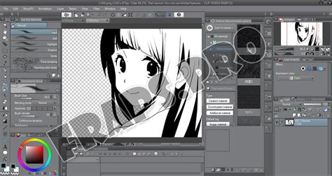 Использование инструментов и эффектов в Clip Studio