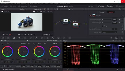 Использование ключевых кадров для звуковых эффектов в DaVinci Resolve