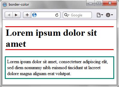 Использование свойства border