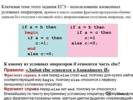 Использование условных операторов