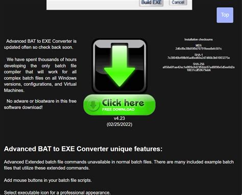 Использование BAT to EXE Converter