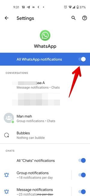 Как временно отключить уведомления в WhatsApp