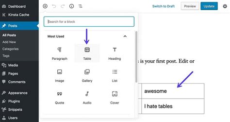 Как добавить редактируемую таблицу Excel в WordPress