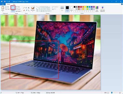 Как обрезать снимок экрана в программе Paint