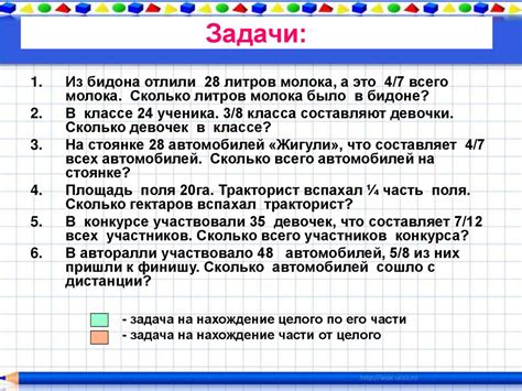 Как правильно решать задачи на целое от части: шаги и примеры