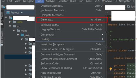 Как создать геттеры и сеттеры в IntelliJ IDEA