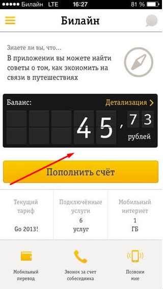 Как узнать баланс Билайн Казахстан в интернете