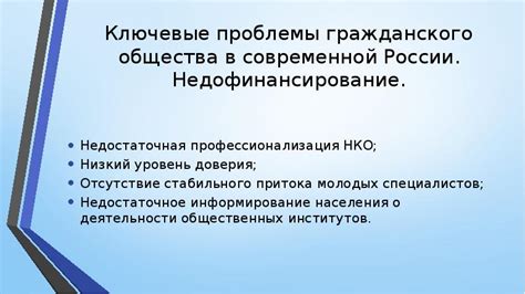 Ключевые проблемы общества