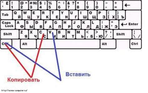 Копирование с помощью комбинации клавиш