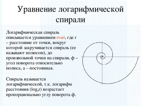 Математическая модель логарифмической спирали