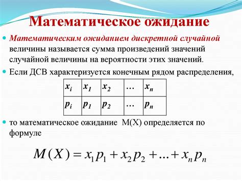 Методы вычисления математического ожидания