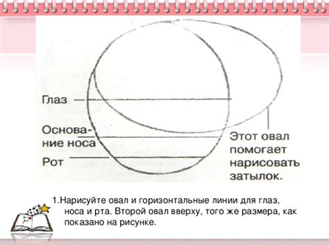 Нанесите линии для разметки глаз, носа и рта