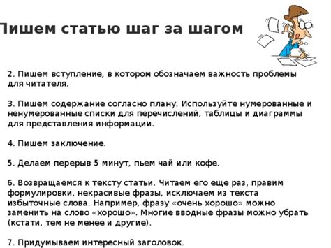 Напишите статью согласно плану