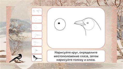 Нарисуйте клюв и глаза