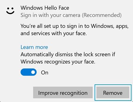 Настройка параметров Windows Hello
