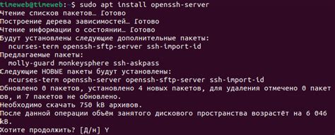 Настройка сервера с помощью SSH-подключения