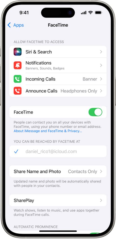Настройка FaceTime на iPhone