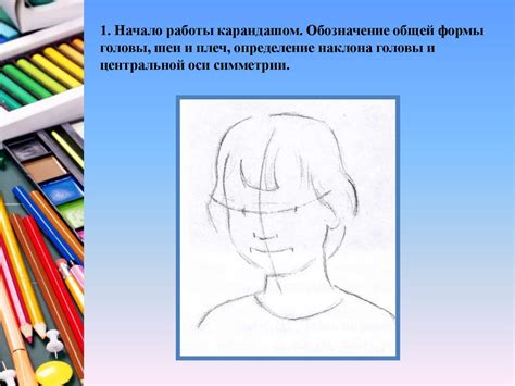 Начертание общей формы головы и тела
