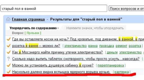 Недостаточная релевантность ключевых слов