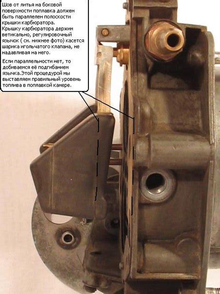 Неправильная регулировка поплавковой камеры